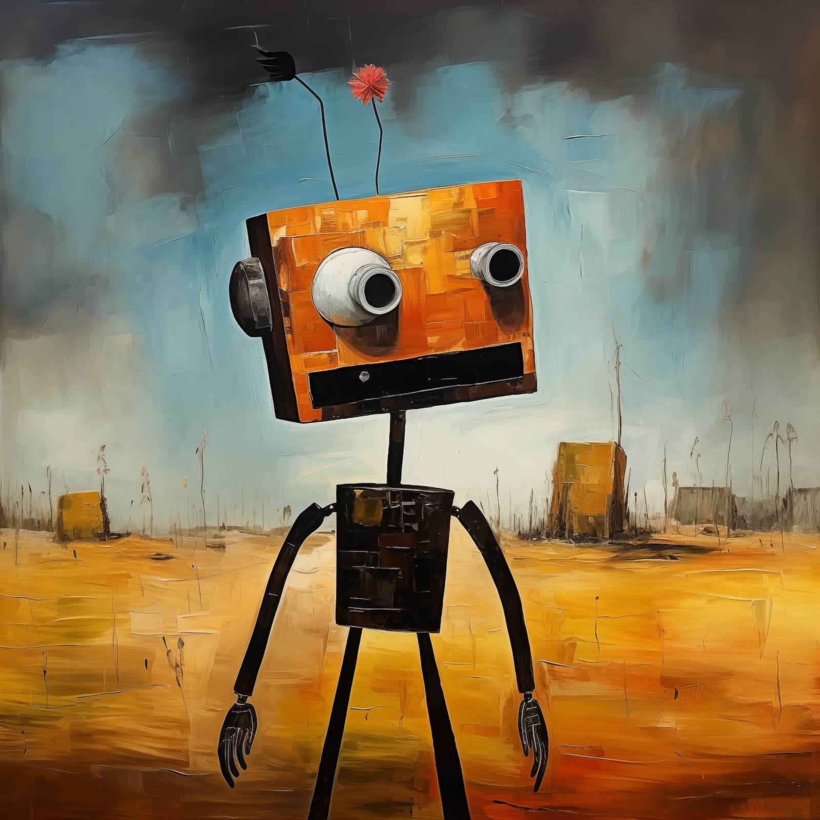 A painted portrait of the Exco, the guide of the campfire.